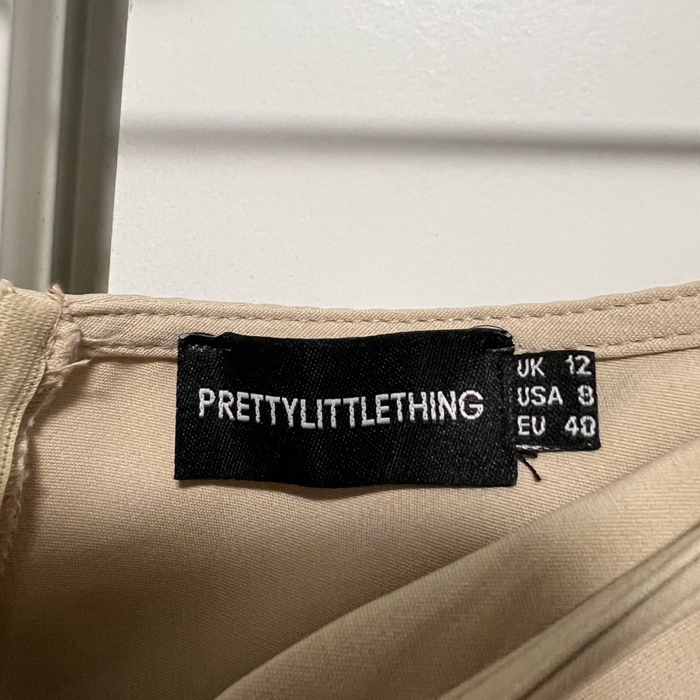 PrettyLittleThing Beige Fringe Skirt - Picture 3 of 4